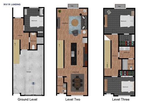 Floor plan for 3 beds, 2 baths, 1620 sqft